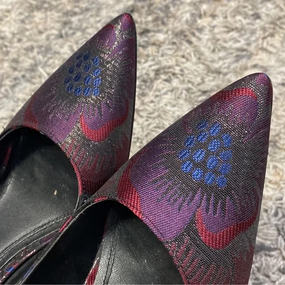 Marc Fisher Red and Purple block  3” Heels - Picture 3 of 8